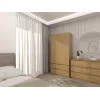 Topeshop SZAFA MALWA ART bedroom wardrobe/closet 5 shelves 2 drzwi(s) dąb