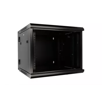 Szafa wisząca Extralink Rack 6U 600x600 AZH czarna, montaż na ścianie, typ uchylny