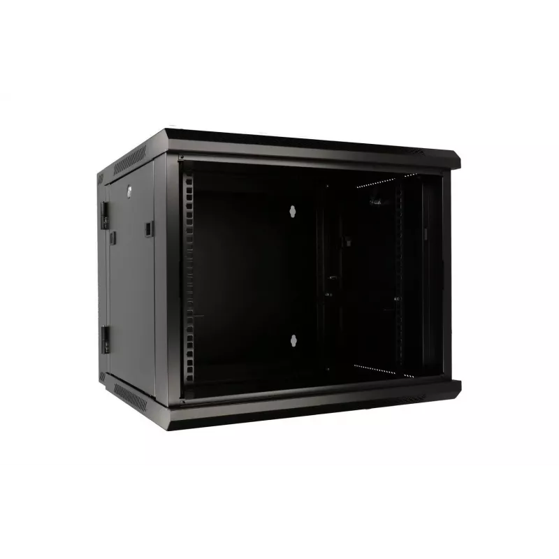 Szafa wisząca Extralink Rack 6U 600x600 AZH czarna, montaż na ścianie, typ uchylny