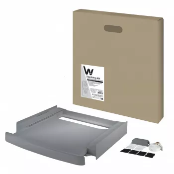 Zestaw do łączenia do piętrowego ustawiania WHIRLPOOL C00855467 dla pralki i suszarki 60 x 60 cm, wysuwana półka, pas i nakładki antypoślizgowe