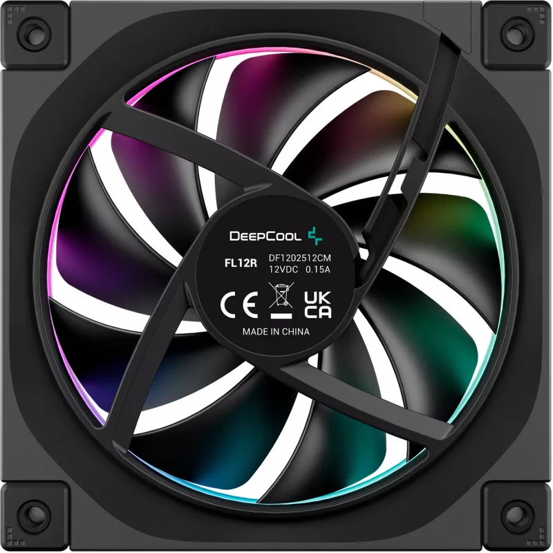 DeepCool FL12R 120mm ARGB Wentylator Obudowy z Odwróconymi Łopatkami, Zestaw 3 szt.