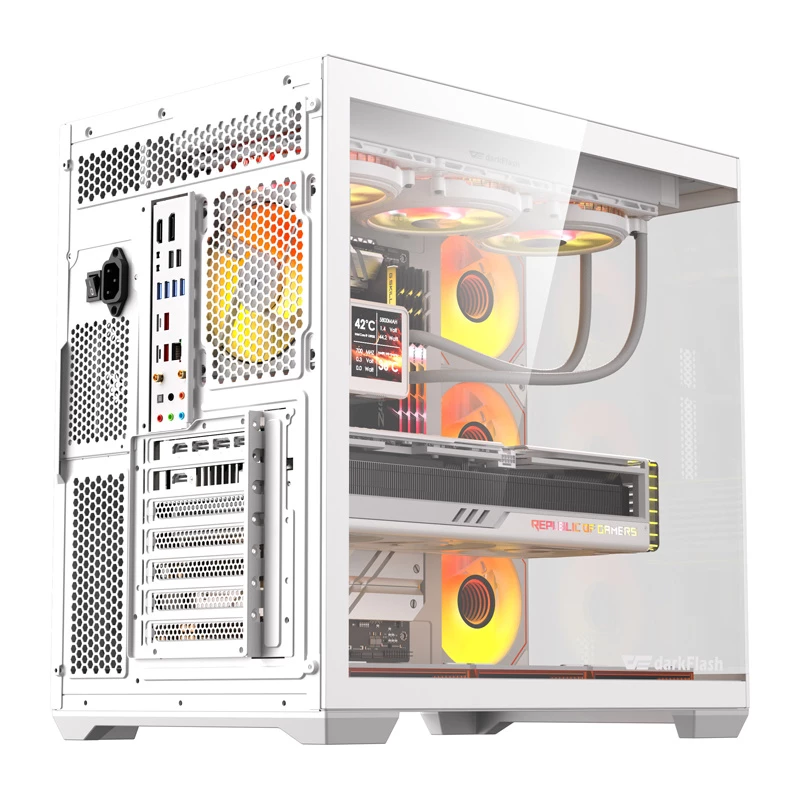Obudowa komputerowa Darkflash C280 (biała) z 7 wentylatorami