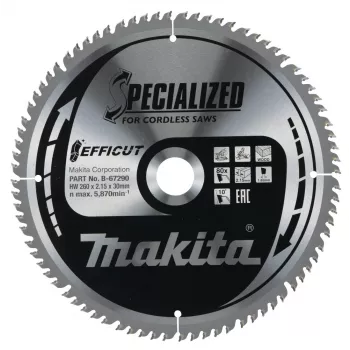 Tarcza do piły T.C.T. 260X2.15X30mm 10° T80 EFFICUT