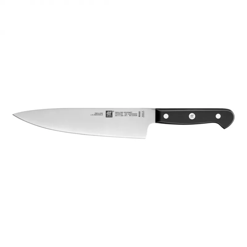 Zestaw noży ZWILLING Gourmet 3 szt. — kute ostrza ze stali 10/16/20 cm, czarne plastikowe rękojeści, można myć w zmywarce