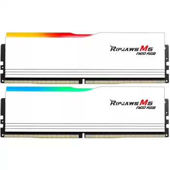 DIMM 64 GB DDR5-6000 (2x 32 GB) Dual-Kit, Memory biały, F5-6000J2836G32GX2-RM5NRW, Ripjaws M5 Neo RGB, AMD EXPO