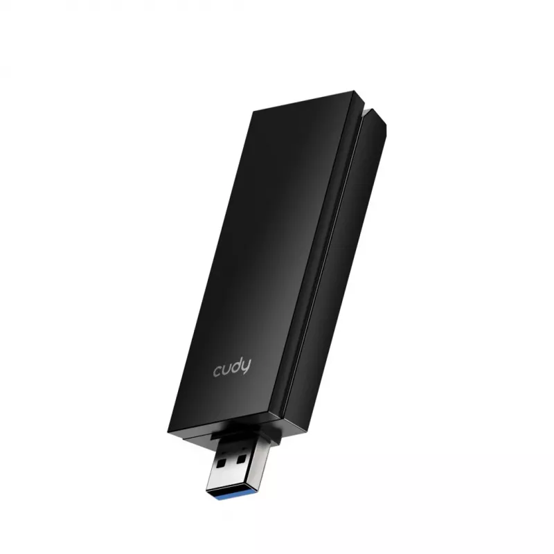 Adapter Wi‑Fi 6E USB typu A Cudy WU5400, dwuzakresowy 2x2, 2402 Mbit/s, czarny