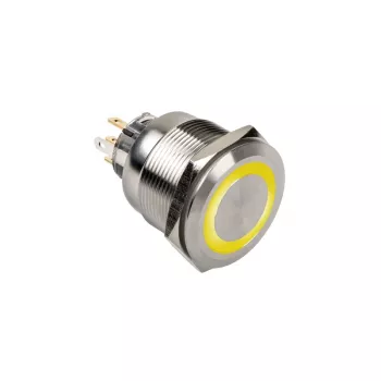 Wandaloodporny przycisk przełącznik DimasTech PD197 pierścień 25 mm Silverline