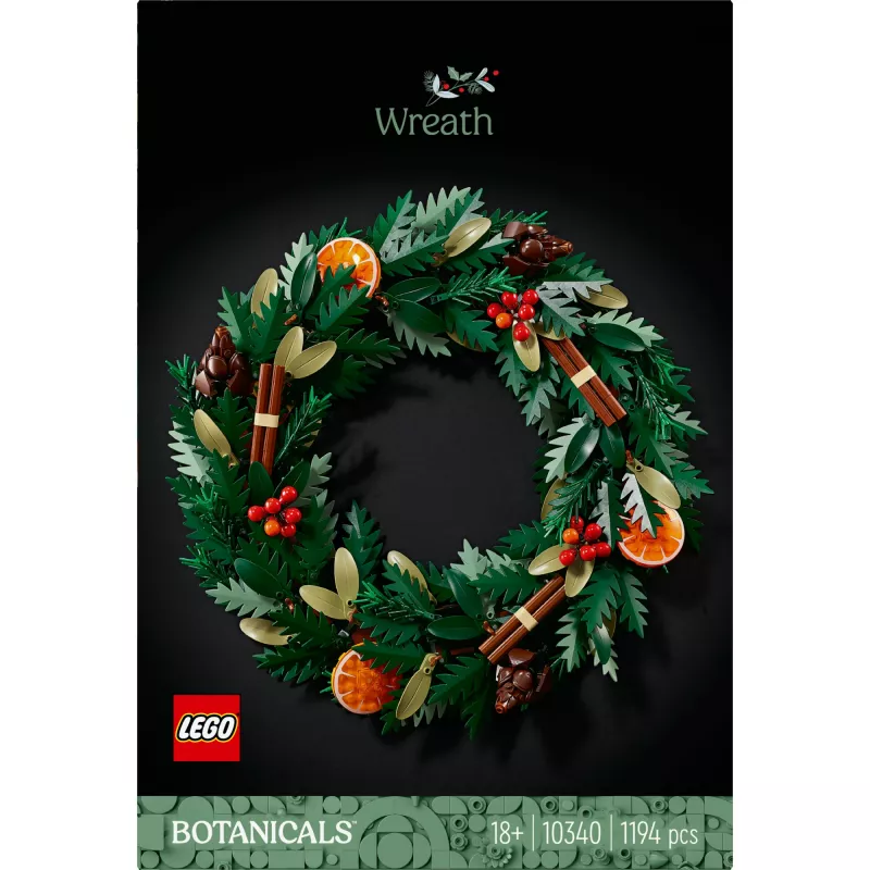 klocek konstrukcyjny LEGO 10340 Icons Świąteczny wieniec