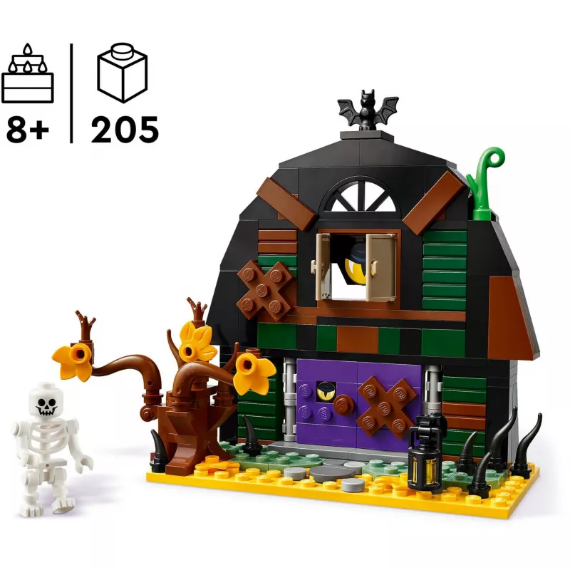 Zestaw konstrukcyjny LEGO Iconic Halloween Barn 40721, 205 elementów, 1 minifigurka, 140×170×60 mm