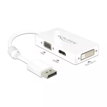 Kabel adapterowy DELOCK DisplayPort wtyk > 1 x VGA + 1 x HDMI + 1 x DVI 24+1 biały