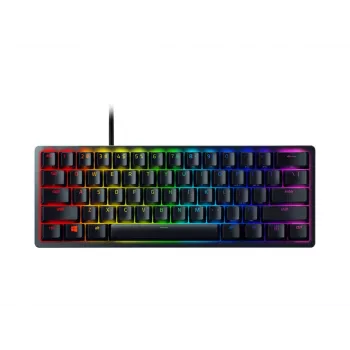 Razer Huntsman Mini 60% Klawiatura gamingowa z przełącznikami optomechanicznymi Purple Switch, podświetleniem RGB LED, układ NORD, przewodowa