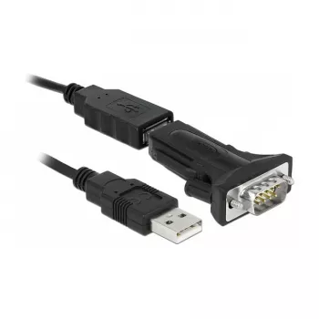 Kabel szeregowy DeLOCK 66286 USB Typ-A DB-9 Czarny 0,8 m