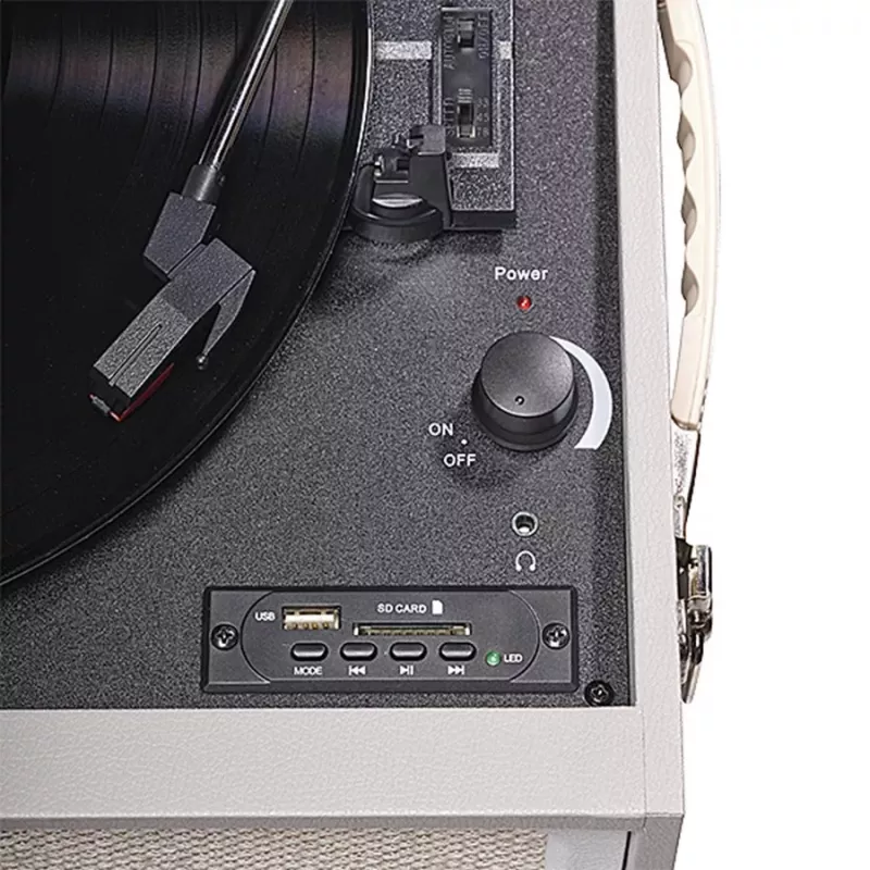 Gramofon Denver VPR-250 Czarny Szary Drewno 33 1/3 45 78 obr./min