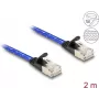 Kabel sieciowy DeLOCK RJ45 Płaski Cat.6A 2m niebieski