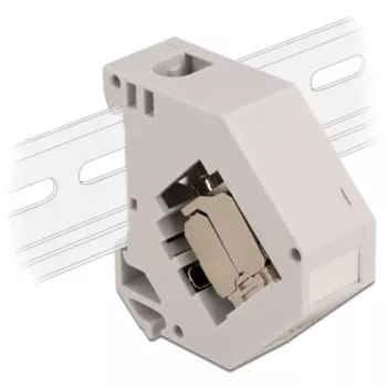 Delock - Modularadapter - DIN rail-mountable - CAT 6a - STP - szary - 1 Connector (86014)