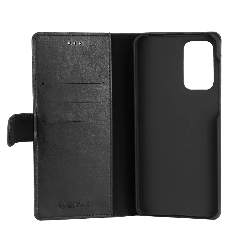 Etui portfelowe Krusell Galaxy A73 5G 17 cm Czarne 3 kieszenie na karty