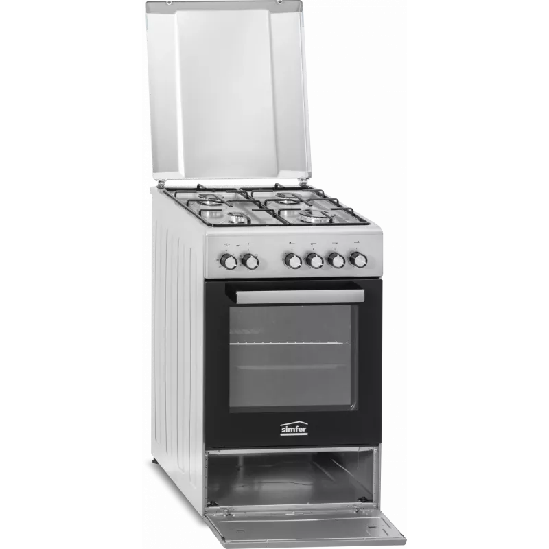 Kuchenka gazowa i piekarnik elektryczny SIMFER 5405SERGG, stal nierdzewna, 4 strefy, 50 cm