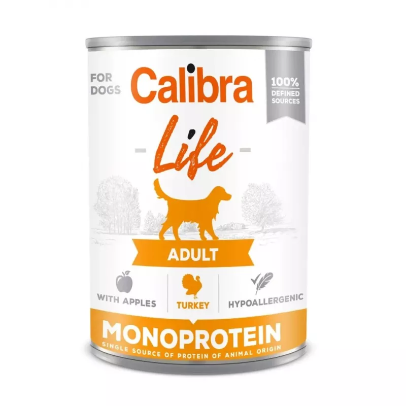 Calibra Dog Life Adult mokra karma dla psów, indyk z jabłkami, 400 g