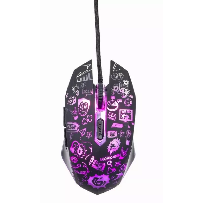 Mysz USB optyczna CZARNA/MUS-6B-GRAFIX-01 Gembird