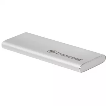 Transcend ESD240C - Dysk SSD - 480 GB - zewnętrzny (przenośny) - M.2 - USB 3.1 Gen 2 (złącze USB-C) - Srebrny