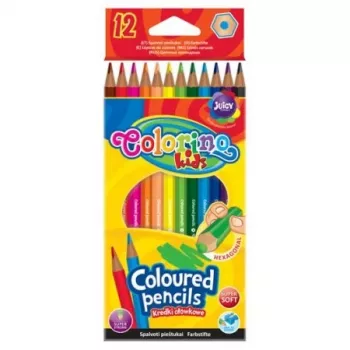 Colorino Kids sześciokątne kczerwonyki kolorowe 12 kolorów