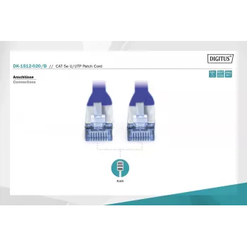 Przewód krosowy U/UTP Cat.5e PVC 2m niebieski