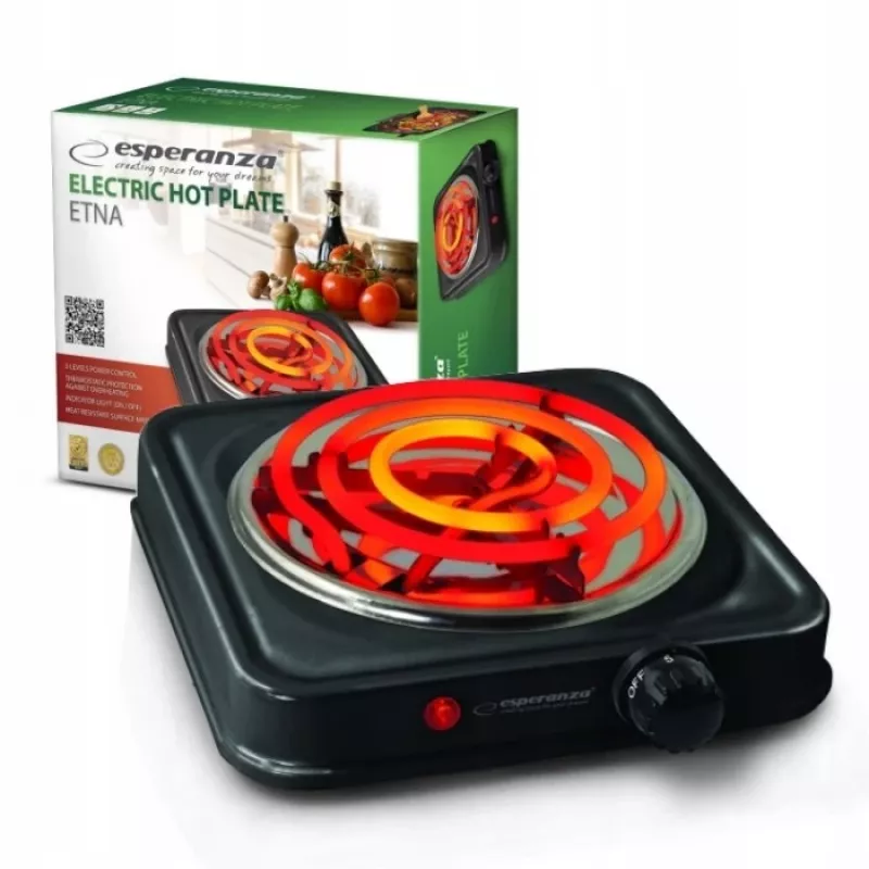 Płyta grzewcza Esperanza EKH012K, czarna, blat, 21 cm, 1 strefa(y)