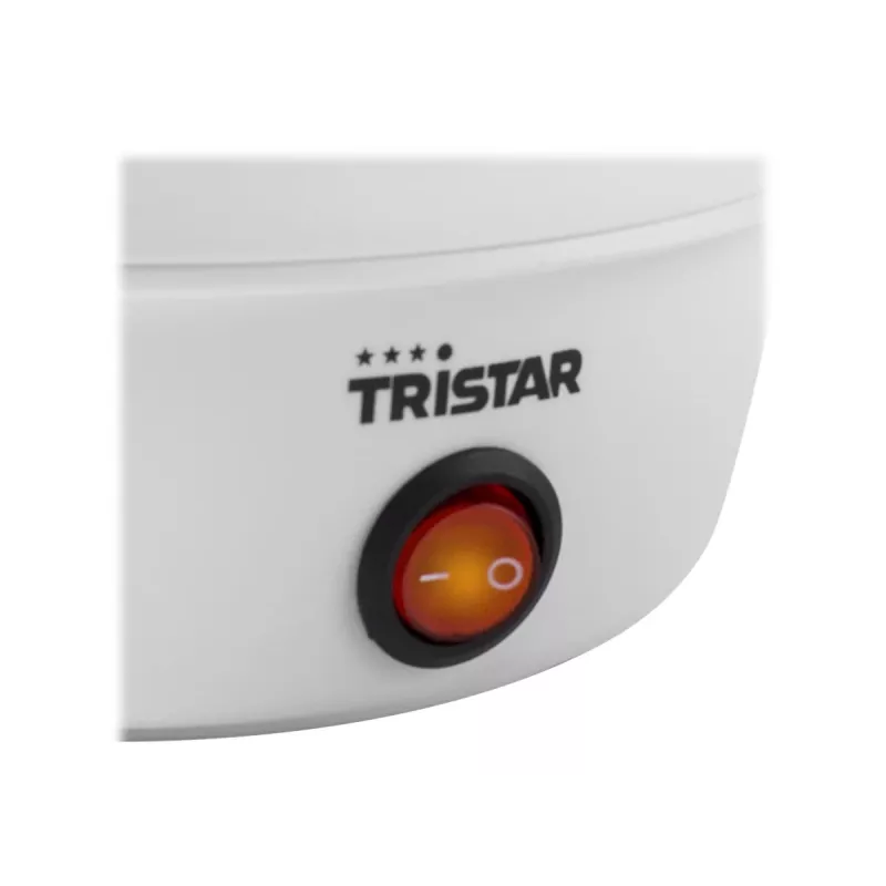 Jajowar Tristar EK-3074 — pojemność 7 jaj, 350 W, transparentny/biały