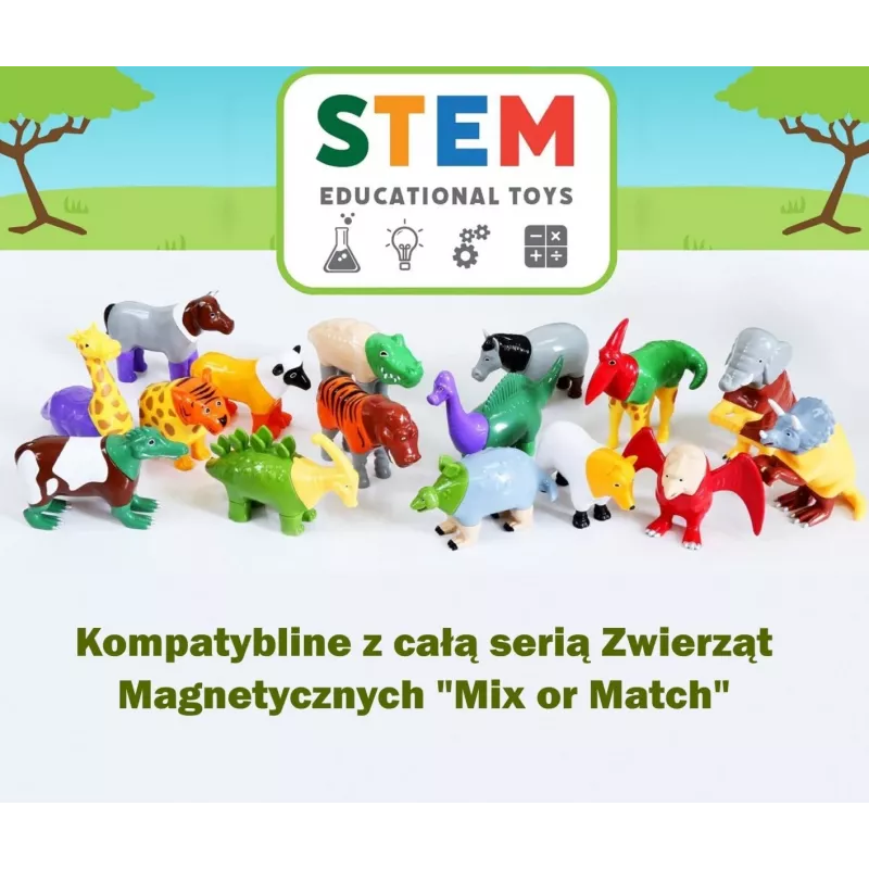 Animal Popular Playthings Magnetyczne Mieszaj i Dopasowuj Zwierzęta Wielokolorowe