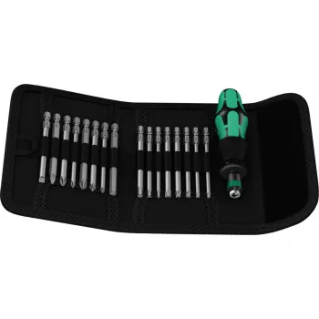 Wera Kraftform Kompakt 20 - Schraubendreher mit Bit-Satz - in Tasche (05051016001)