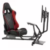 NanoRS RS160 fotel gamingowy, stojak symulatora wyścigów 3w1, PC, konsole, gracze, pokrycie ze skóry syntetycznej, stojak na kierownicę, uchwyt TV do 50 inch, maks. VESA 400x400