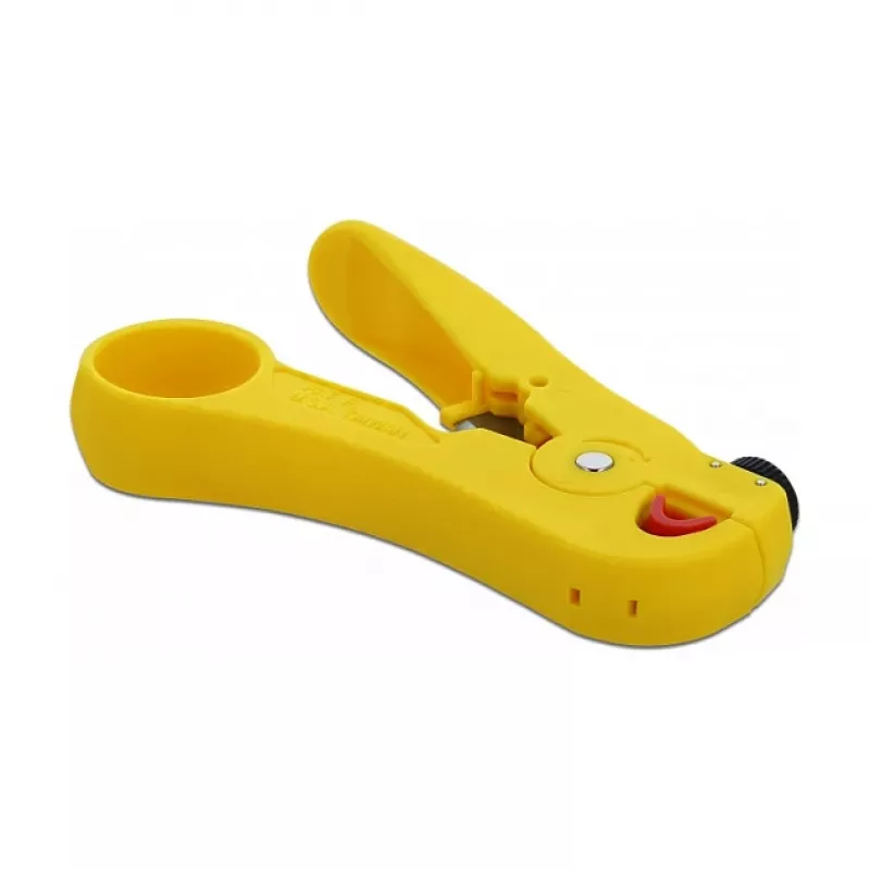 Stripper do kabli DELOCK 86478 — zakres ściągania izolacji 3,5–9 mm, długość 111 mm, żółty