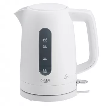 Czajnik elektryczny Adler AD 1379w — 1,7 L, do 2200 W, biały, obrotowa podstawa 360°, polipropylen