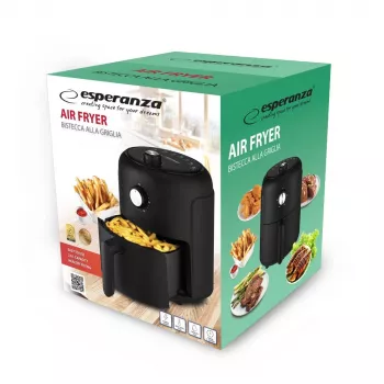 Frytkownica beztłuszczowa ESPERANZA EKA001, 2.6 L, 1000 W, 7 programów, czarna, kompaktowa nablatowa