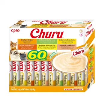 Przysmak dla kota Inaba Foods Churu Varieties — kurczak, 60 x 14 g tubki