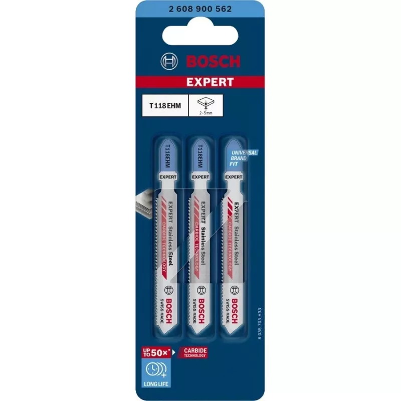 Bosch Expert T118 EHM brzeszczot do wyrzynarki z węglika 3 szt.