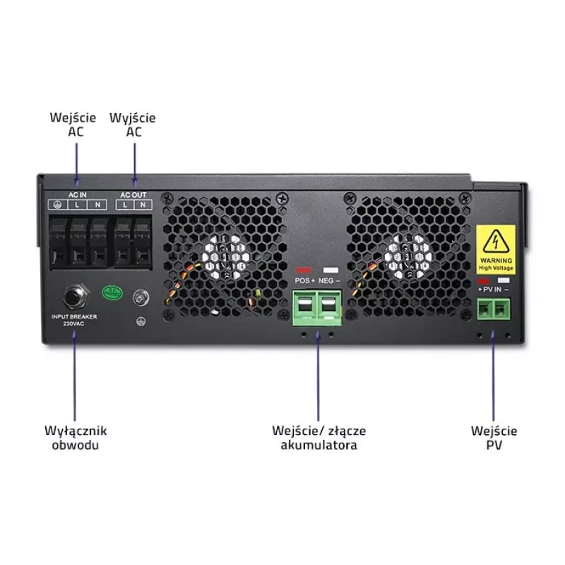 Off-grid inverter Qoltec 53887 solar inverter 10 kVA Lithium Polymer Czarny