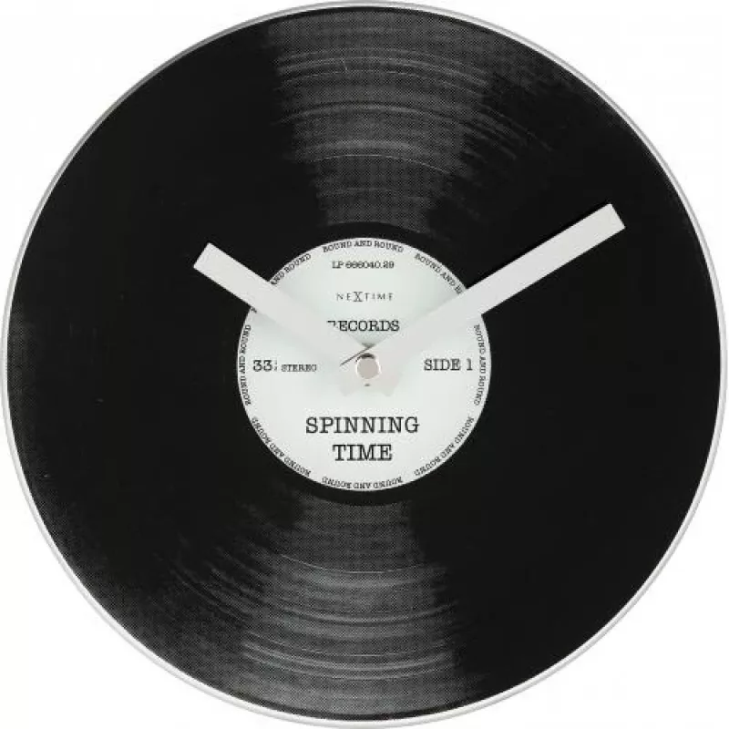 NeXtime klok 5163 Little Spinning Time, Ø20 cm, ścienny, czarny