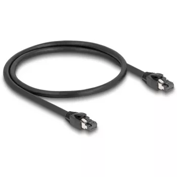 Delock - Kabel krosowy - RJ-45 (M) do RJ-45 (M) - 50 cm - 7,5 mm - SFTP, PiMF - CAT 8.1 - Bezhalogenowy, z osłoną zatrzasku - Czarny (80232)
