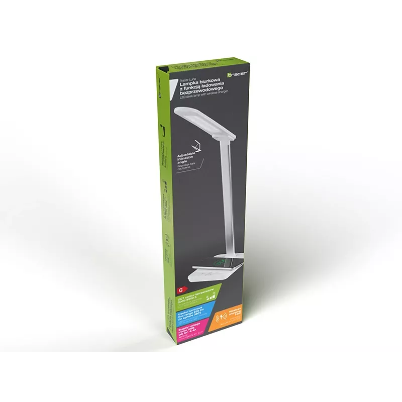 Tracer Luna lampka biurkowa z ładowarką bezprzewodową 10 W, LED, 3000–6500 K