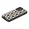 Etui ochronne iKins do Apple iPhone 12 mini, faktura piramidy, czarne