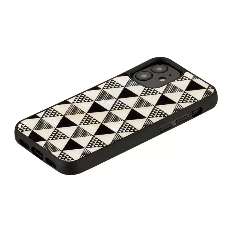 Etui ochronne iKins do Apple iPhone 12 mini, faktura piramidy, czarne