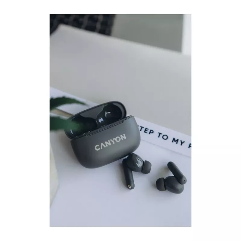 Słuchawki Canyon CNS-TWS10BK True Wireless Stereo (TWS) douszne do rozmów/muzyki/sportu/codziennego użytku USB Type-C Bluetooth Czarny (CNS-TWS10BK)
