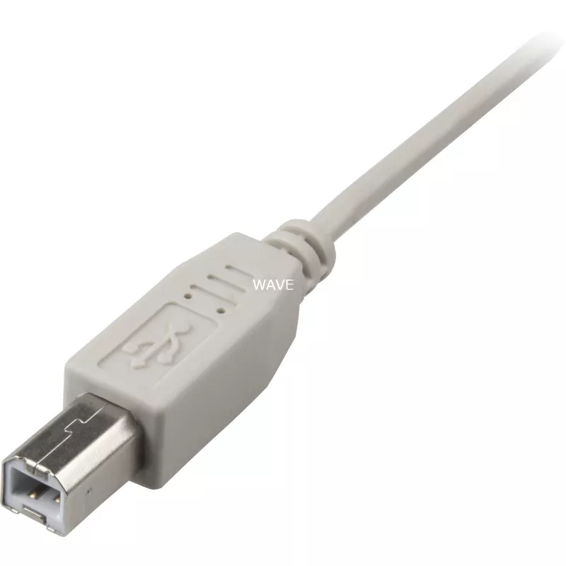 Kabel USB 2.0, wtyk USB-A > wtyk USB-B (szary, 0,5 metra)