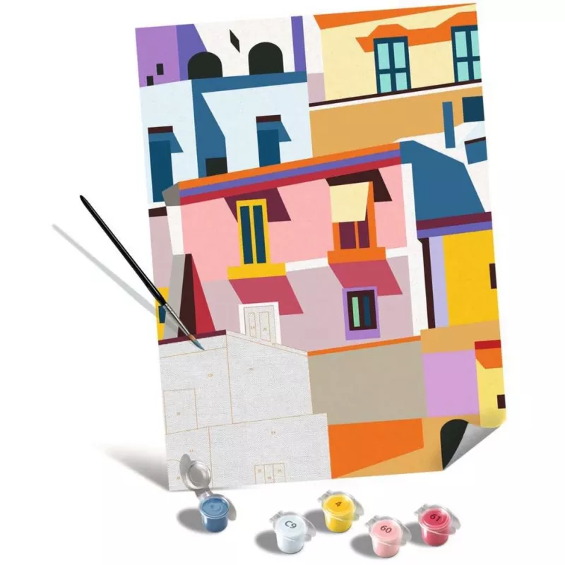 Zestaw do malowania na płótnie Ravensburger CreArt Canvas Edition: Kolorowe Domy, model 25527