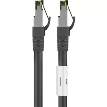 Kabel krosowy Goobay CAT 8.1, S/FTP (PiMF), czarny, 2 m - LSZH bezhalogenowy, miedź AWG 24 (66722)