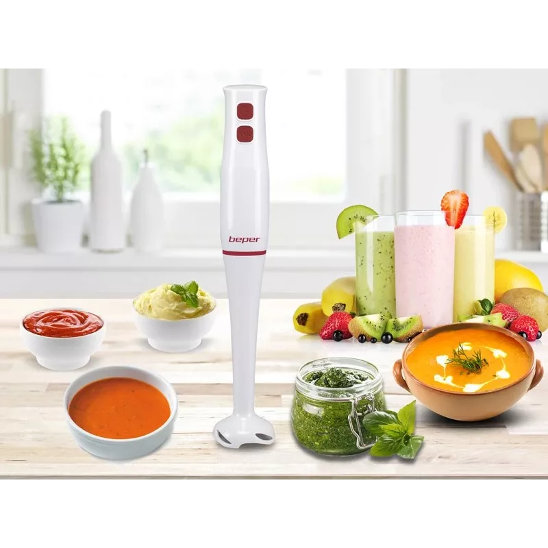 Blender ręczny Beper P102FRU003 czerwono-biały