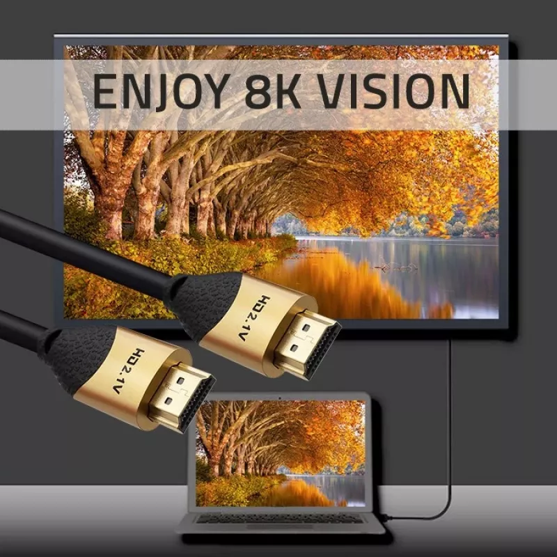 Qoltec 50356 Kabel HDMI v2.1 Ultra High Speed 8K | 60Hz | 28AWG | ZŁOTO | 3m