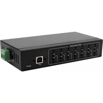 Koncentrator USB Exsys EX-11217HMVS — 7-portowy hub metalowy z ochroną ESD 15 kV