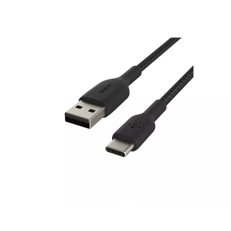 Pleciony kabel USB-C na USB-A 3m Czarny